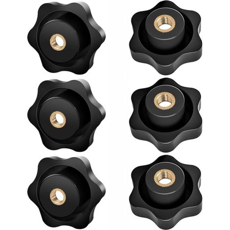 Pieces M6 Clamping Knob, Knurled Clamping Nuts, Star Handle Screws for Mechanical, Furniture, Electronic Equipment (32mm, M6) (1/5)