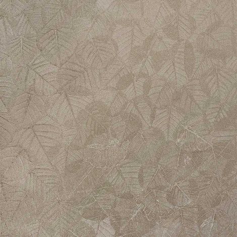 Papier peint feuillage texturé taupe chaud (1/2)