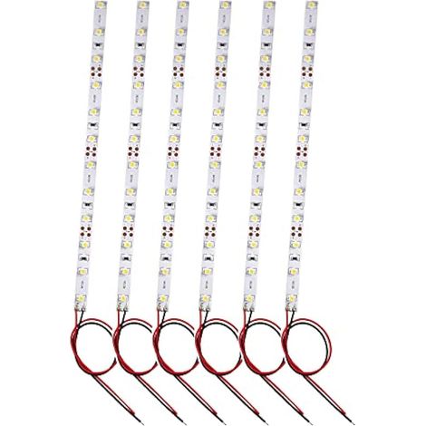 Lot de 6 éclairages d'intérieur à 12 LED Blanc Chaud 20 cm avec Câble 15 cm 12-18 V -3528 pour Maisons Modèles Jouets Construction (1/5)