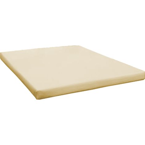 Lenzuolo con angoli in jersey 90x200 beige chiaro (1/2)