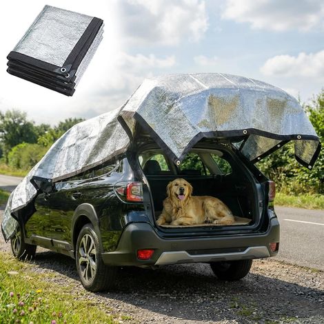 2x3m Aluminium-Sonnenschutznetz, Sonnenschutznetz für Autos, 95-99% Kühlung, Sonnenschutznetz für Hunde, Sonnensegel (1/5)