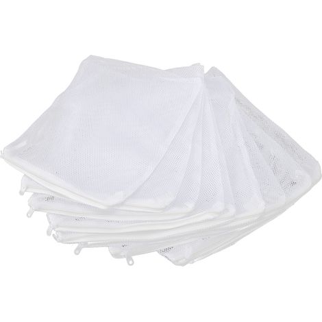 Lot de 10 sacs filtrants pour aquarium, en nylon à mailles larges, avec fermeture éclair, pour charbon actif et anneaux céramiques. (1/5)