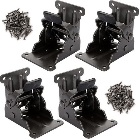 pieds de table avec charnières pliantes de 0 à 90 degrés - Verrouillage automatique - Pour table, lit et armoire