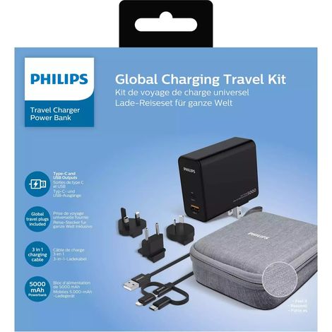 Adattatore da viaggio Philips dlp5751t 5000 mAh 18W USB doppio (1/2)