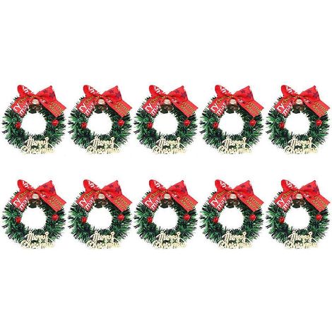 Mini couronnes de Noël décoratives en plastique pour fêtes (40 pièces) (1/5)