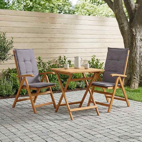 vidaXL Sillas de jardín reclinables 2 uds. Natural (1/5)