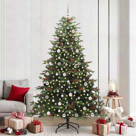 vidaXL Sapin de Noël artificiel Vert 240 cm PVC, métal et plastique (1/5)