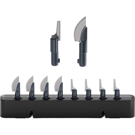 Saw Blade Set, Turns into a Mini Reciprocating Saw, 8 Pieces 0.25mm Anti-Snag Blades, 4 Curved Blades for Straight Cuts and 4 Saw Blades (1/5)