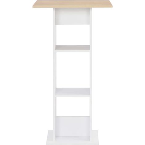 Maison Exclusive - Tavolo da Bar Bianco e Rovere Sonoma 60x60x110 cm