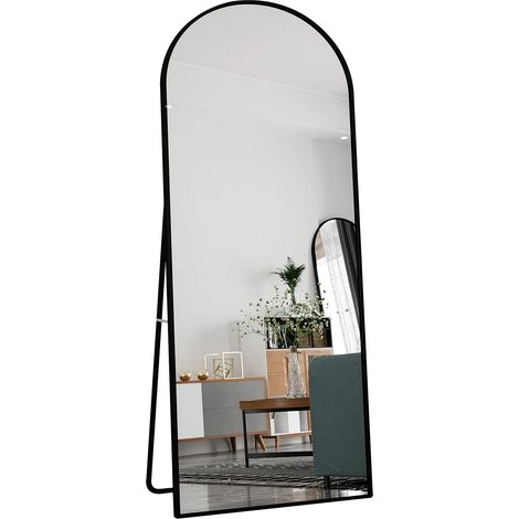 Vollkörperspiegel, gehärtetes Glas, doppelte Montage, Schwarz-18080cm (1/2)
