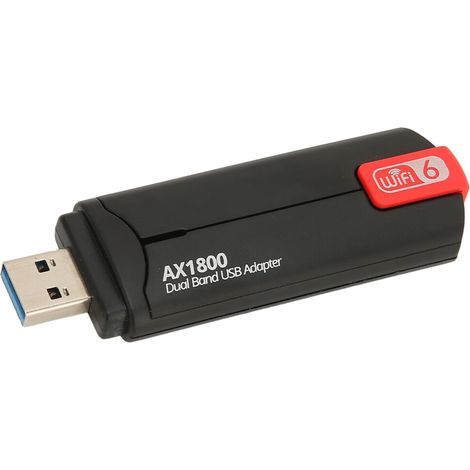 Adaptador WiFi USB, WiFi 6 de doble banda a 1800 Mbps, interfaz USB 3.0, compatible con MU-MIMO.