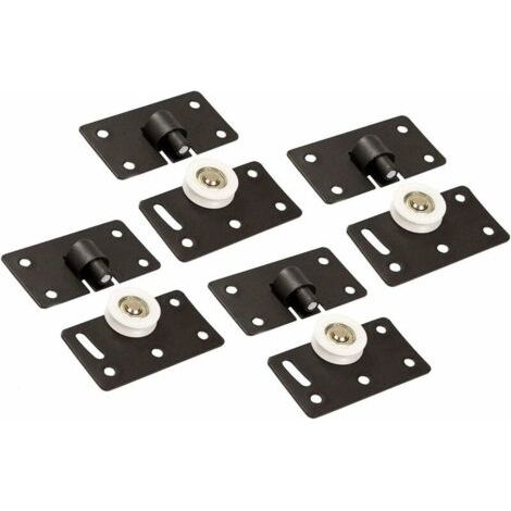 Rouleau de Porte Coulissante,30mm Roue de Roulette en Nylon, Kits Résistants de Panneau de Voie de Vitesse de Coureurs de Porte pour des Meubles Armoire Penderie (4 Paires)