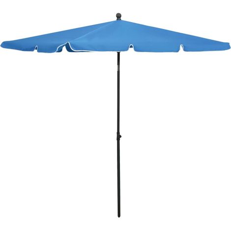Sonnenschirm mit Mast 210x140 cm Azurblau