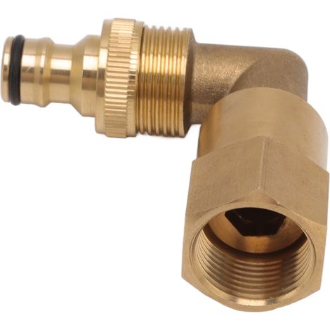 Raccord coudé en laiton 3/4 po, filetage femelle, adaptateur de tuyau universel à rotation, bon joint d'étanchéité pour l'arrosage