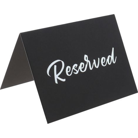 20pcs Reserved Table Signs Double-Sided Tent Cards Silver Foil Reserved Seat Labels for Wedding Restaurant Supplies 10x15cm, Black (1/5)