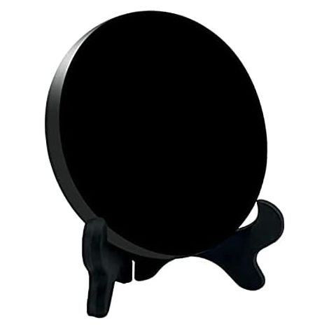 Schwarzer Obsidian-Spiegel, Innendekoration, Energie-Spiegel mit Ständer (8 cm) – 8 cm L x 8 cm B (1/5)