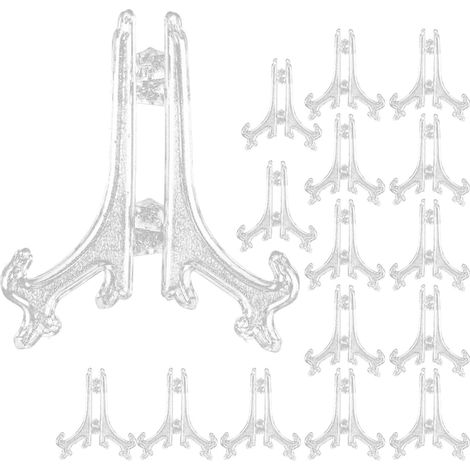 Lot de 25 Supports pour Chevalet en Abs Transparent, Design Simple et Rond, pour Assiettes et Peintures en Supermarché ou Restaurant (1/5)