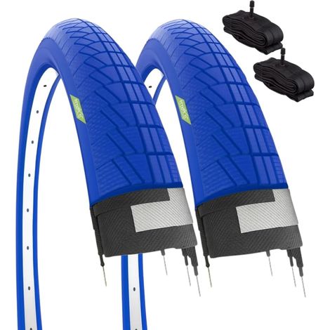 2 COPERTONI BLU 20 X 1.75 (47-406) + CAMERE VALVOLA AMERICA PNEUMATICI STRADALI GRAZIELLA CITY BIKE BICI BAMBINO (1/5)