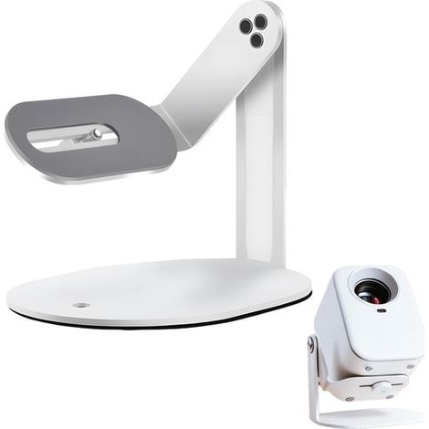 Support universel blanc pour projecteur rotatif à 360° avec vis de 1/4 pouce, adapté aux bureaux, aux murs et aux plafonds. (1/5)