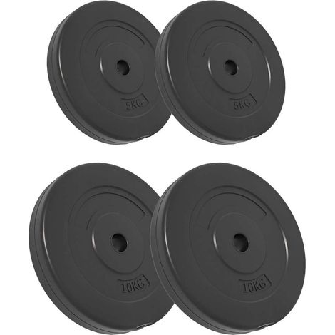 vidaXL Placas de pesas 4 uds cemento 30 kg (1/2)