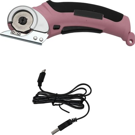 Ciseaux électriques portatifs, coupe sans fil alimenté par batterie, pour tissu, cuir, carton, plastique, rose (1/2)