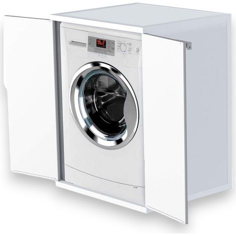 Armario de resina con 2 puertas cubriendo lavadora 68,5x64,5x88h cm
