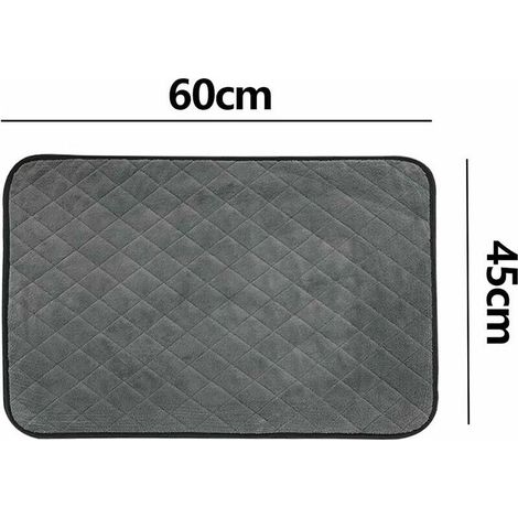 Tapis à Pipi pour Chien/Chat/Lapin, Tapis Éducateur Chiot, Tapis de Dressage Animal, Lavable, Réutilisable, Absorbant, 60 45CM, Gris, 2 Pcs (1/4)