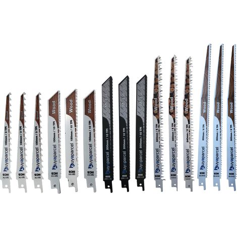 Reciprocating Sabre Saw Blade Set 15 Piece Recip Fast Cut - Makita Dewalt Bosch (1/5)