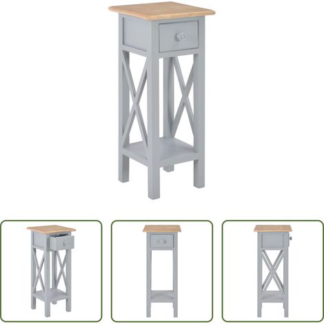 Beistelltisch Holz -  Beistelltisch Grau 27 x 27 x 65,5 cm Holz (1/5)