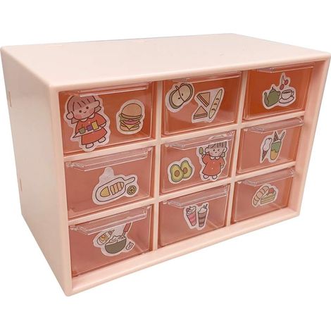 Tiroir De Rangement - Organisateur En Acrylique Avec 9 Tiroirs Amovibles - Pour Bureau Vanity Atelier Ou Salle De Création - 18 X 10 X 12 Cm (1/5)