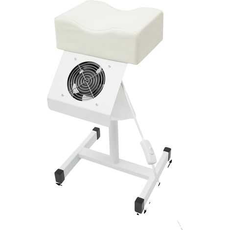 Taburete de pedicura, altura regulable, estructura estable, blanco. (1/2)