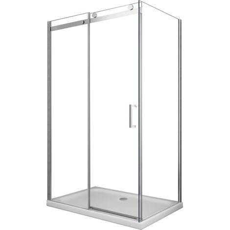Box doccia rettangolare vetro trasparente con easy-clean h 190 mod. Cosmopolitan 80x120 cm