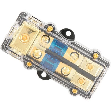 60A Stromverteilerblock mit 1 Eingang und 2 Ausgängen, hitzebeständigem Sicherungshalter für Autoverstärker, Autoradio-Splitter. (1/5)