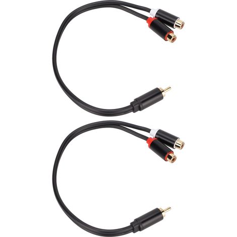2pcs Câble Diviseur Audio RCA 1 Mâle vers 2 Femelles pour Caisson de Basse et Système Home Cinéma