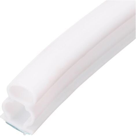 Pair Joint d'étanchéité en caoutchouc pour porte, 6 m, en forme de D, pour cadre de porte et fenêtre, bande d'étanchéité autocollante et étanche pour espace de 8,9 à 11,4 cm, blanc (1/5)