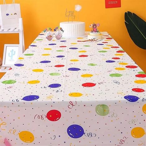 Nappe de table rectangulaire jetable, imperméable (137x274 cm), idéale pour anniversaires, carnaval, baby showers, soirées - Balloon (1/5)