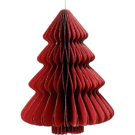 Decoris Albero di Natale Figura in Carta - Rosso - 11,25x15 cm