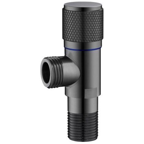 Vanne d'Angle de Robinet de Machine à Laver en Acier Inoxydable gris (1/3)