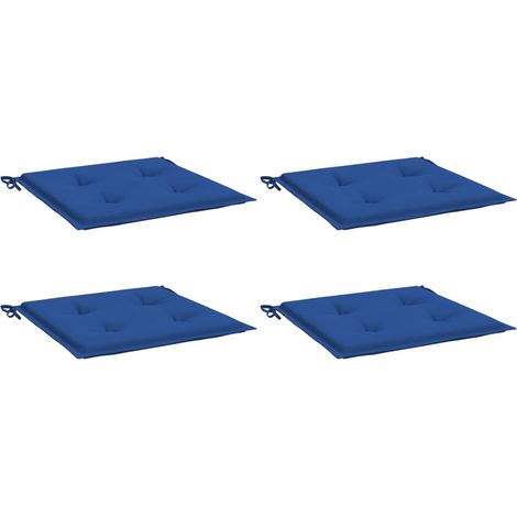 Coussins de chaise de jardin lot de 4 bleu royal 50x50x3 cm vidaXL