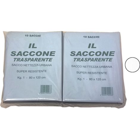 Sacco il saccone trasparente pz.10 - cm.80x120 kg.1