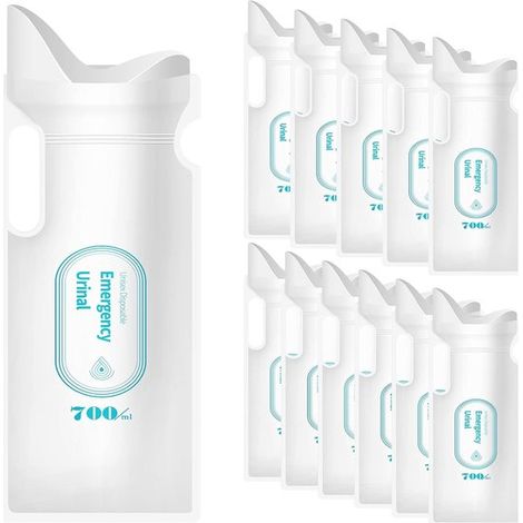 Einweg Urinbeutel mit einem saugfähigen Baumwolltuch, 700 ml Urinbeutel für Campingausflüge, Notfälle und Staus, Gel Urinbeutel für Männer, Fraue (1/4)