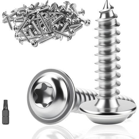 60 Pièces Vis Autoforeuse Inox M5x18 mm 304 Vis A Bois Inox, à tête bombée, auto-taraudeuses torx auto-taraudeuses Dureté élevée,Entièrement Fileté (1/5)