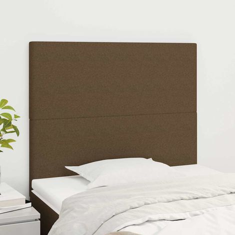 vidaXL Tête de lit marron foncé 80x5x118/128 cm Tissu (1/5)