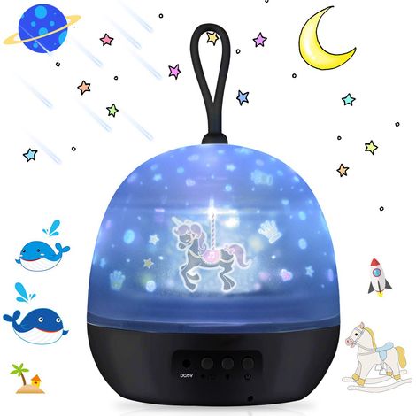 Projecteur de ciel étoilé, veilleuse 4 en 1 à LED et projecteur de vagues océaniques, veilleuse pour décoration de chambre d'enfant