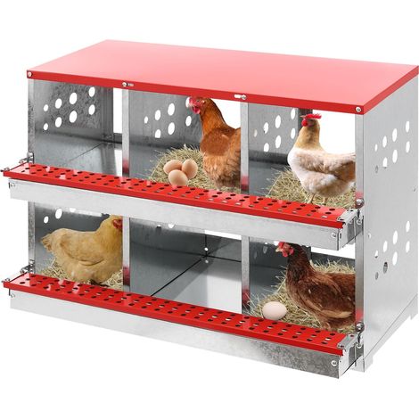 Nidi per polli, 6 fori, nido per polli con facile raccolta delle uova, pollaio resistente per galline, capacità di carico di 110 libbre