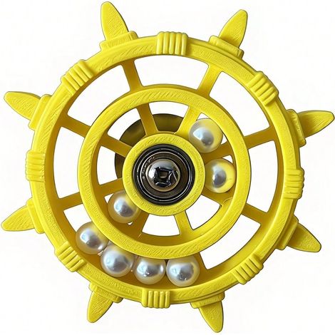 Tourniquet à perles colorées pour perroquet, pour réduction de stress et divertissement autonome, adapté pour perruches, conures, décoration de cage à oiseaux, perles blanc-jaunes (1/4)