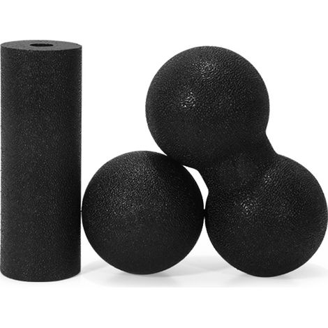 Ensemble de 3 balles de massage : rouleau en mousse pour le massage musculaire, balle de massage des fascias, balle de squash double face, balle de massage pour usage personnel, soulage les tensions m