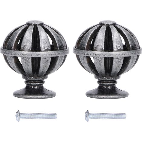 Tiradores para armarios y cajones Toivize con forma de jaula de pájaro, juego de 2, aleación de zinc, acabado plata antigua, para decoración de interiores. (1/5)