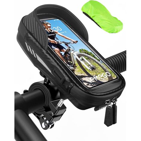 Support Telephone Velo Moto Etanche Sacoche Guidon Vélo VTT Rotation 360 Ecran Tactile pour Smartphone 4.7-7 Pouces avec Housse de Pluie Porte Téléphone Vélo Moto Trottinette Cyclisme (1/5)
