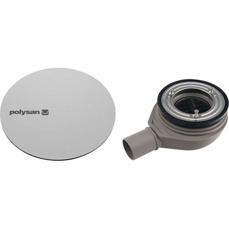 Polysan - Sifón para plato de ducha Mirai, diámetro 90 mm, con tapa, acero inoxidable. 72730 (1/4)